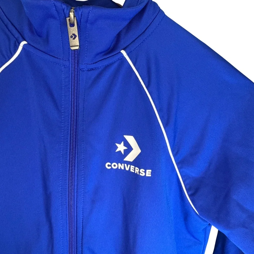 Converse Youth Royal Blue Full Zip Track Jacket Star Chevron Logo L 12-13